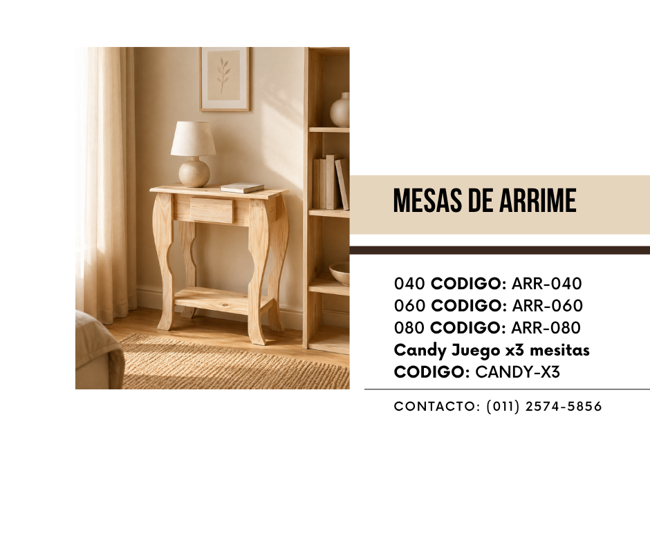 Mesas de arrime de pino