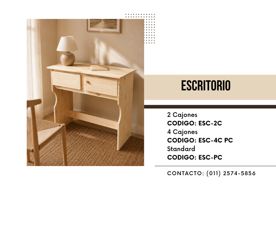 Escritorio de pino